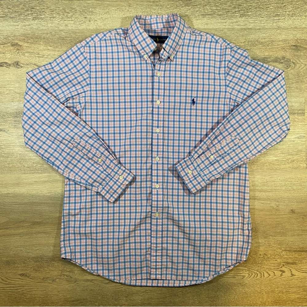 Ralph Lauren Shirt Men’s Large Button Down Plaid Long Sleeve Classic